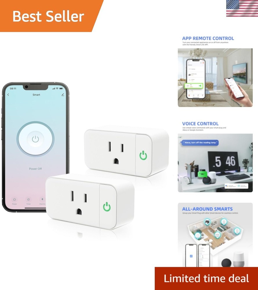 Approved Mini Smart Plugs - Voice-Controlled & Group Sharing Enabled, 2 Pack