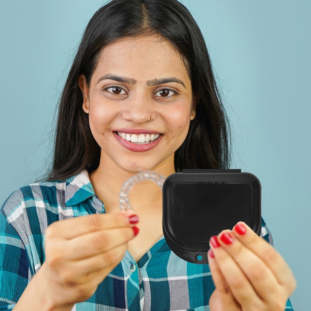 Convenient Denture Box Retainer Container Leakproof Case for Cleaning