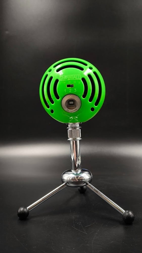 Blue Snowball USB Microphone Used Working Green