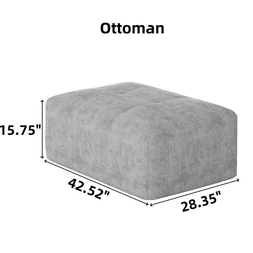 Modular Sectional Sofa, Chenille Fabric, No Assembly Required
