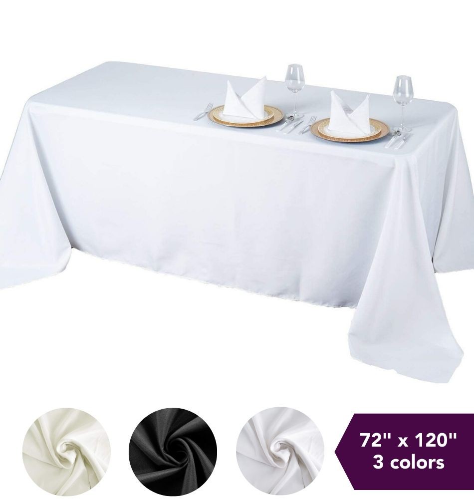 6 pcs 72x120" PREMIUM Polyester RECTANGULAR Tablecloths High Quality Home Linens