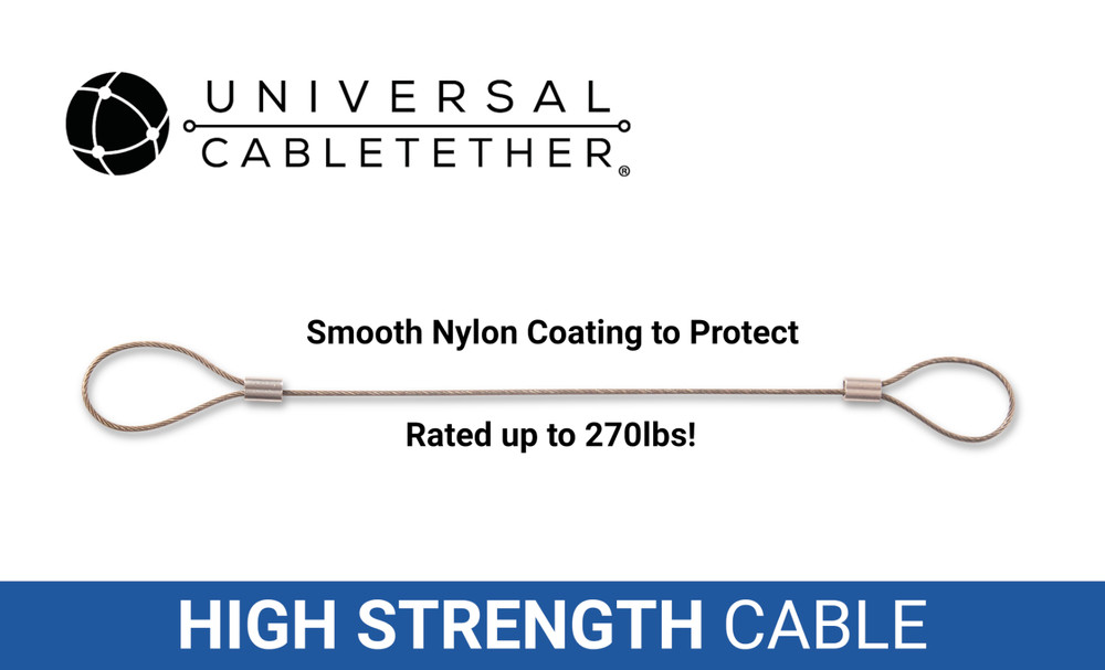 CableTether.com Universal Cable Tether 4 Pack - Adjustable, Pre-Assembled