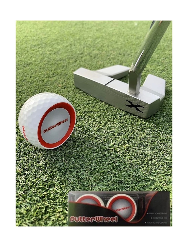 PutterWheel Golf Ball Putting Training Aid (2 Pack) Provides Instant Feedback...