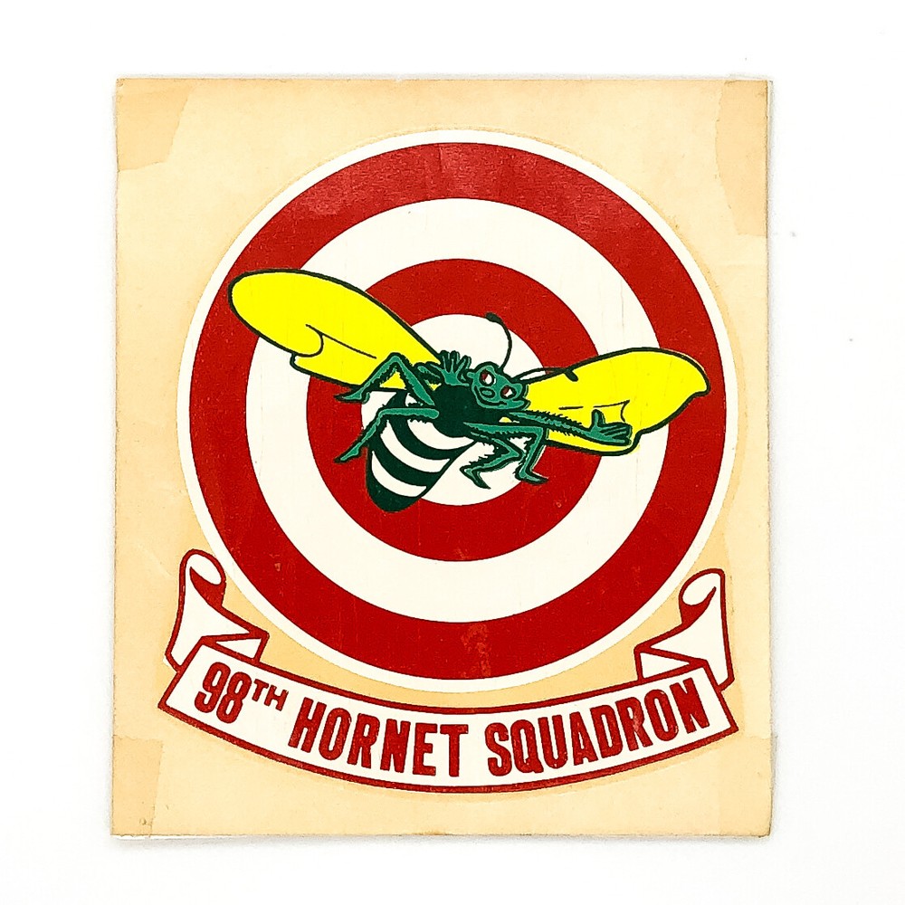 Original WW2 98th Hornet Squadron Decal Helmet Sticker Royal Air Force RARE Y