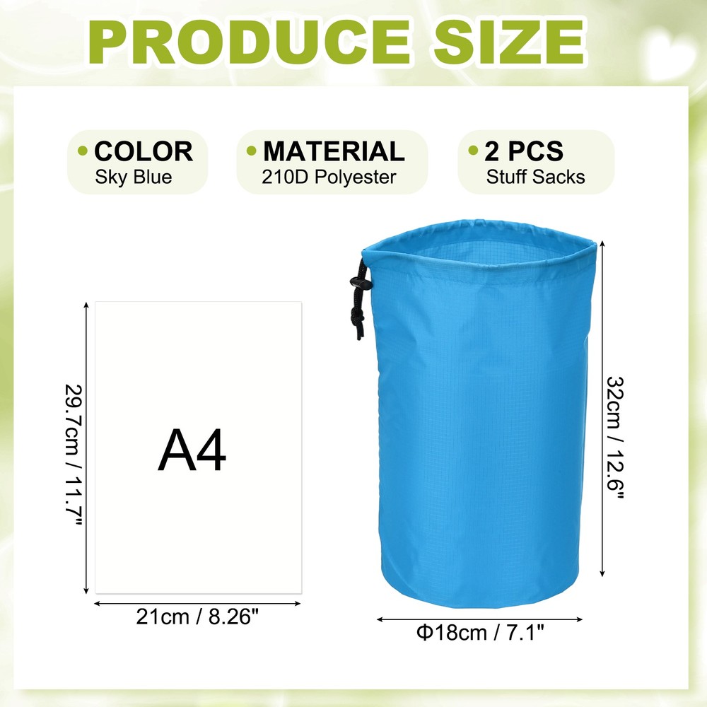 Drawstring Bag, Storage Bags, 7x13" & 2Pcs & Sky Blue