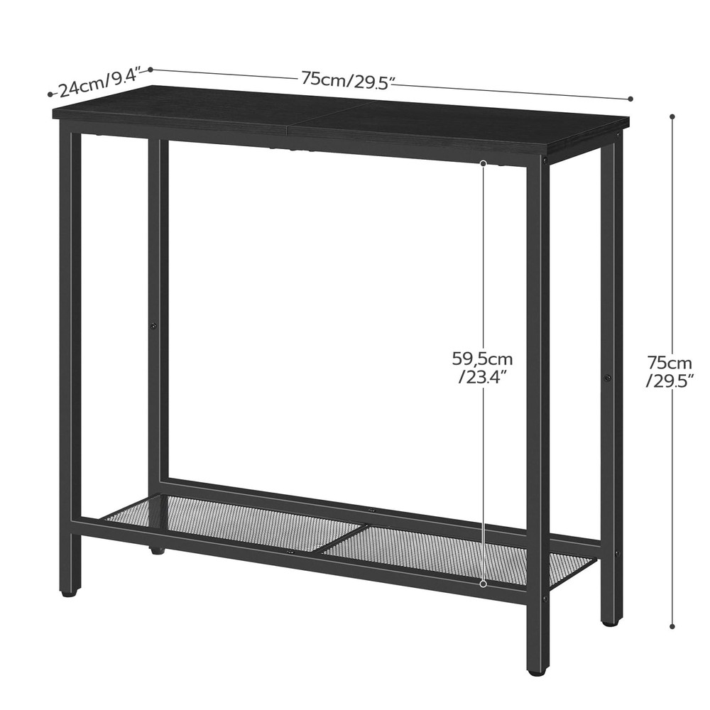 29.5" Narrow Console Table, Small Entryway Table with Shelf, 2 Tier Thin Sofa...