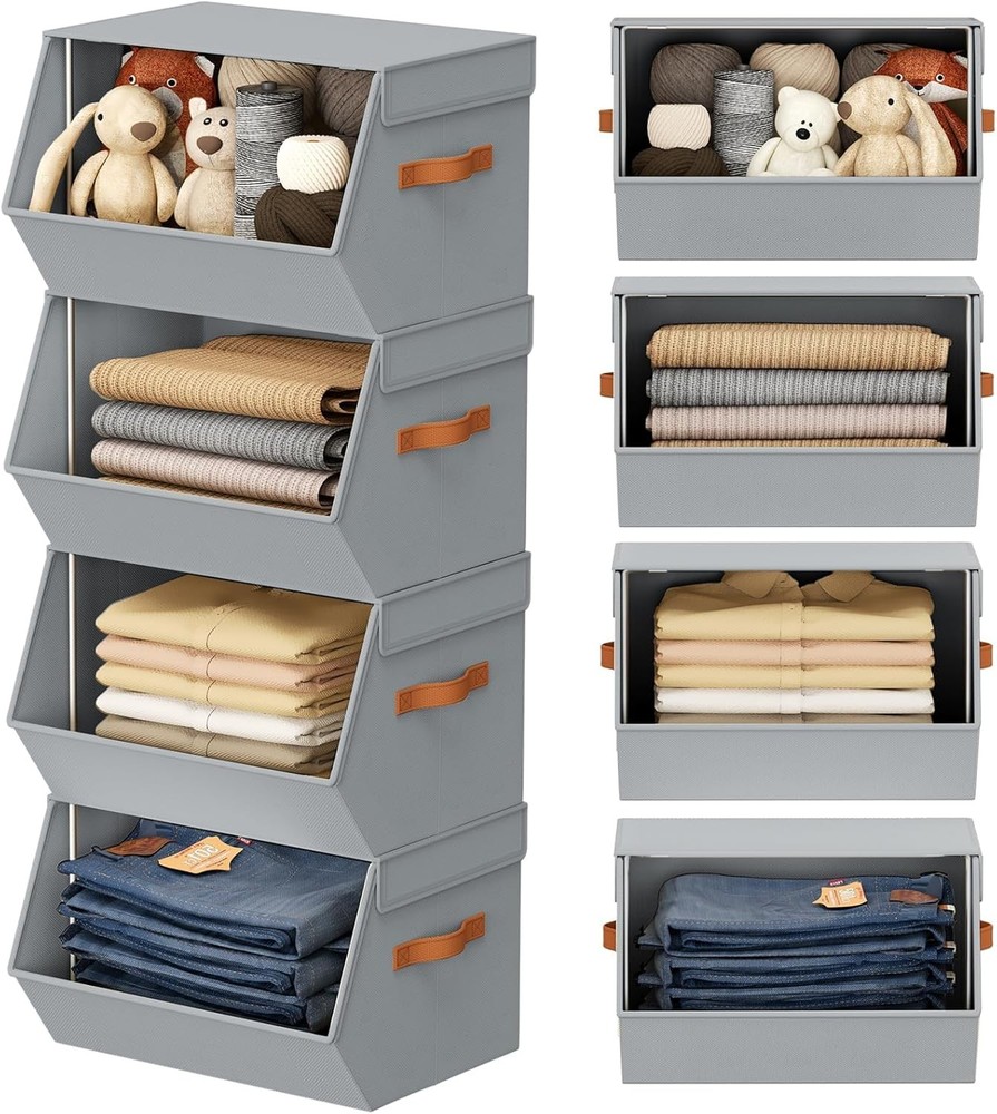 Stackable Closet Organizers & Storage Bins Open Front Closet Shelf Organizer