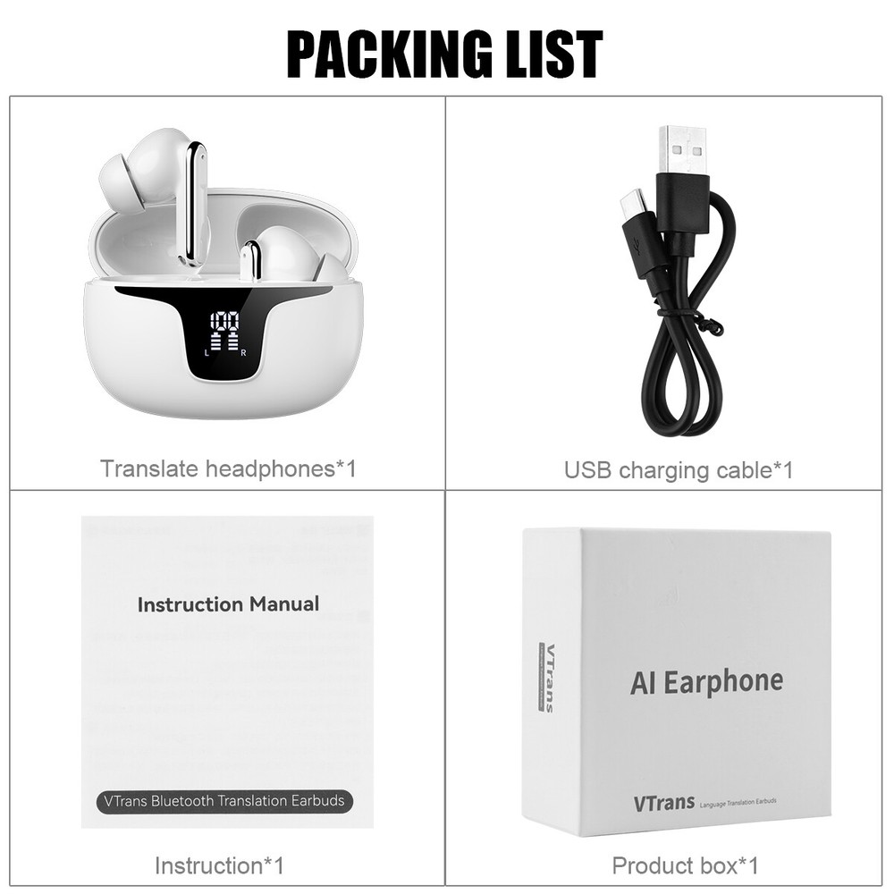 150+ Languages Two-Way Translator Earbuds Wireless Bluetooth Headset Headphone !