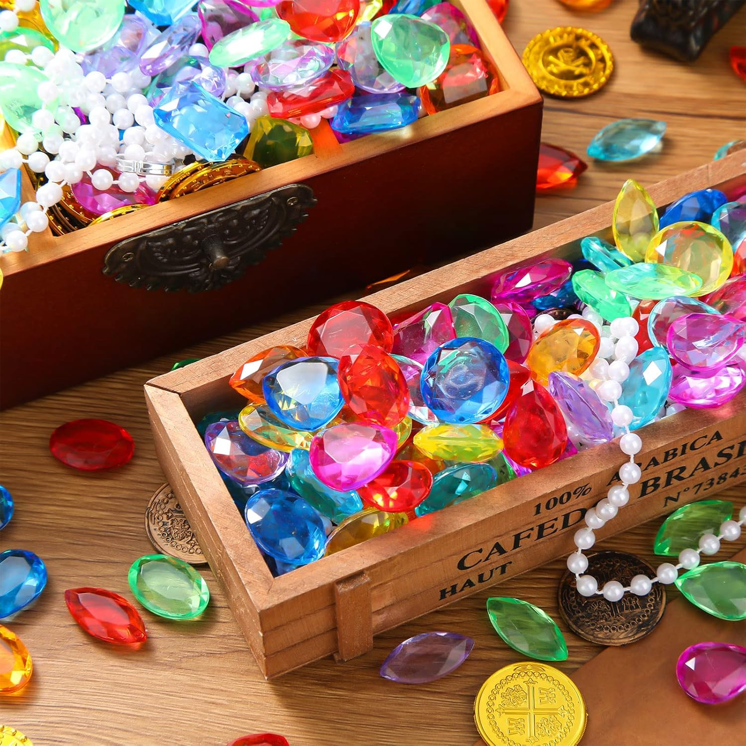 100 Pcs Toy Gems Pirate Treasure Jewels Bling Diamonds Jumbo Acrylic Large Fake