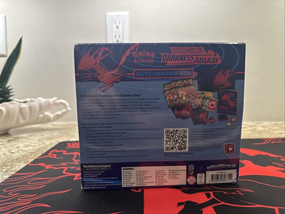 Pokemon Darkness Ablaze ETB - small tear on top.