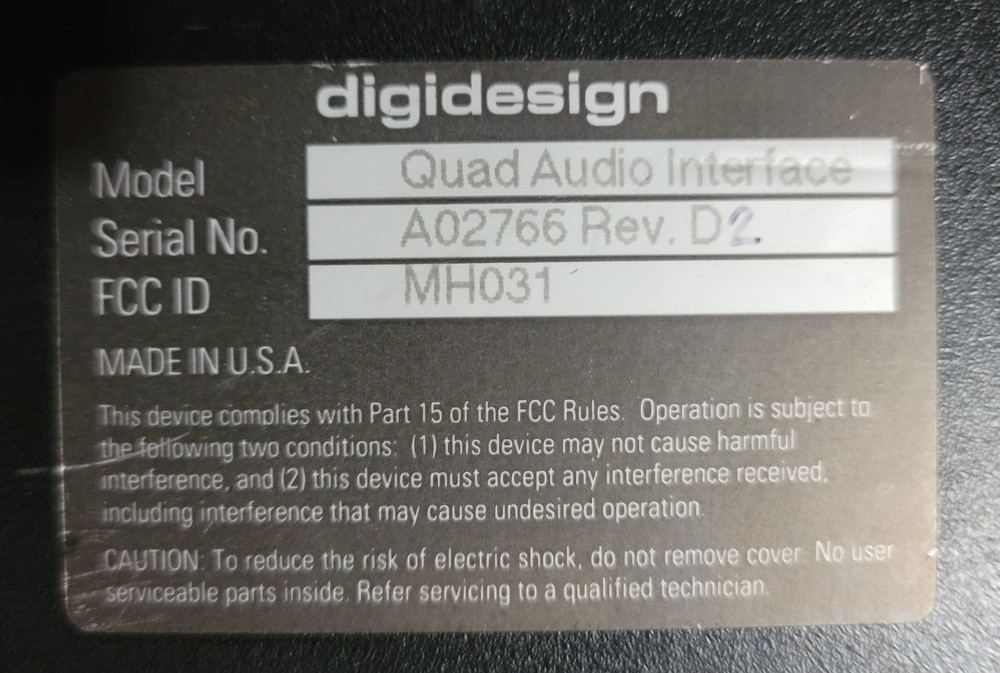 Digidesign Pro Tools Quad Audio Interface - 16 Bit 4 Channel