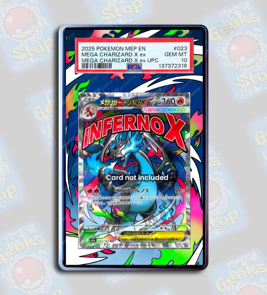 Mega Charizard X ex Promo PSA TAG Beckett | Extended Art Display Case for Graded