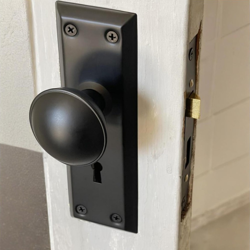 Antique Interior Door Knobs Mortise Lock Set with Skeleton Key Locks, Vintage...