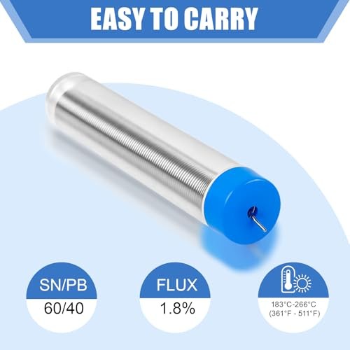 60/40 Solder Wire, 4 PCS Rosin Core Solder, Soldering Wire for Stained Glass,