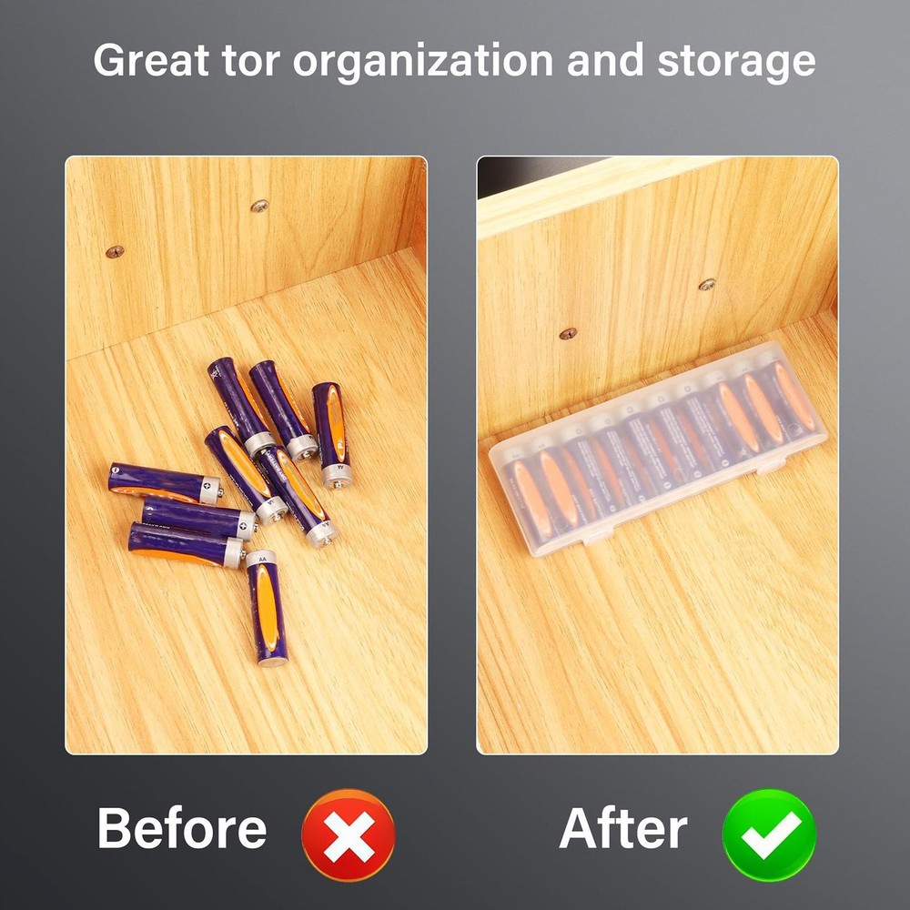 10-position Storage Box AA Battery Case Space-saving Battery Case Holder