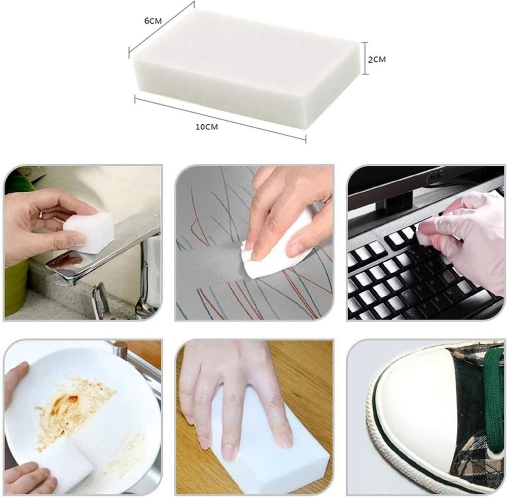 Versatile Cleaning Solution: 10 Pack Melamine Magic Sponge Erasers - 3.94x2.36in