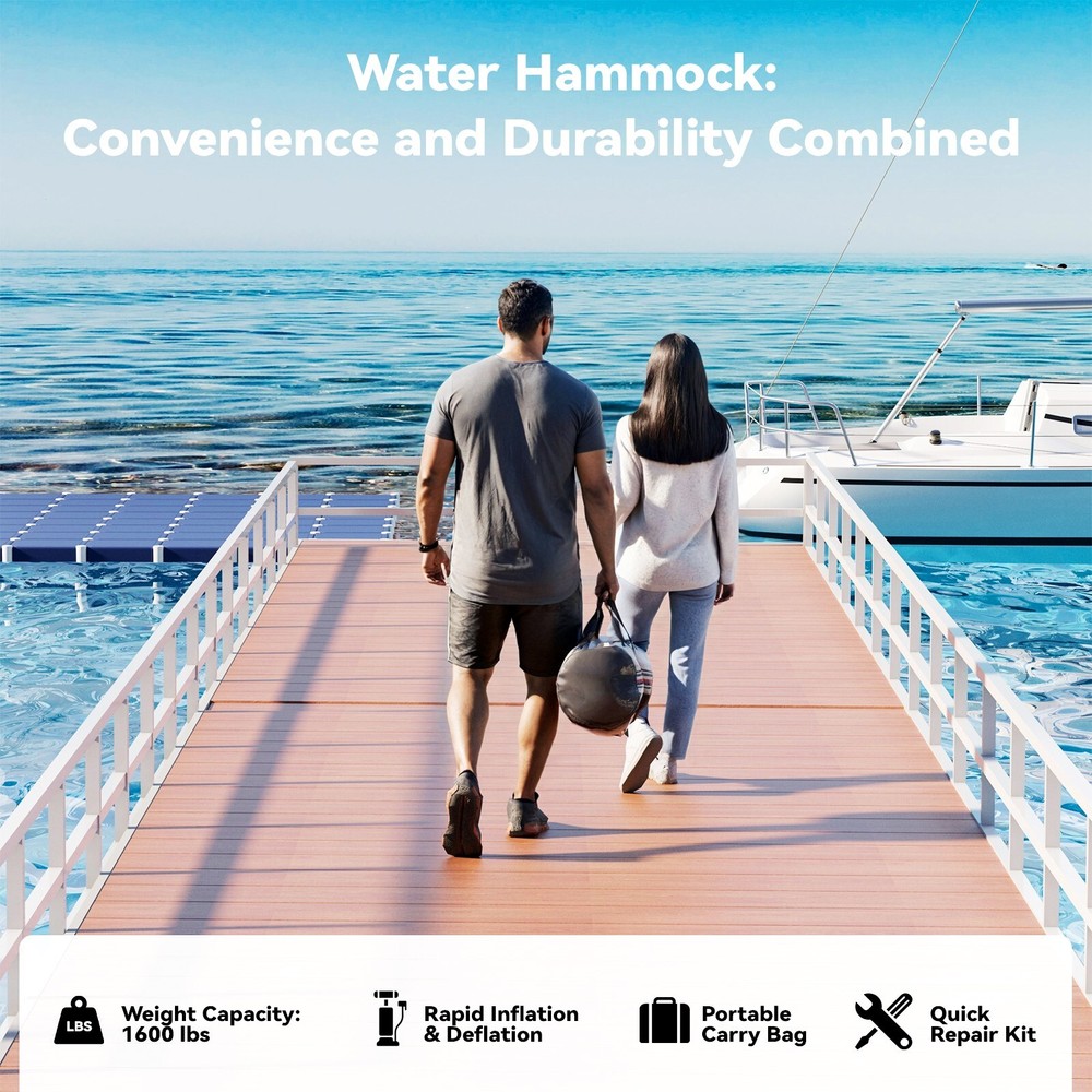 8’ Double-Ring Inflatable Dock, Sunchill Float Ring, Fits 7-8, Ideal for Lakes