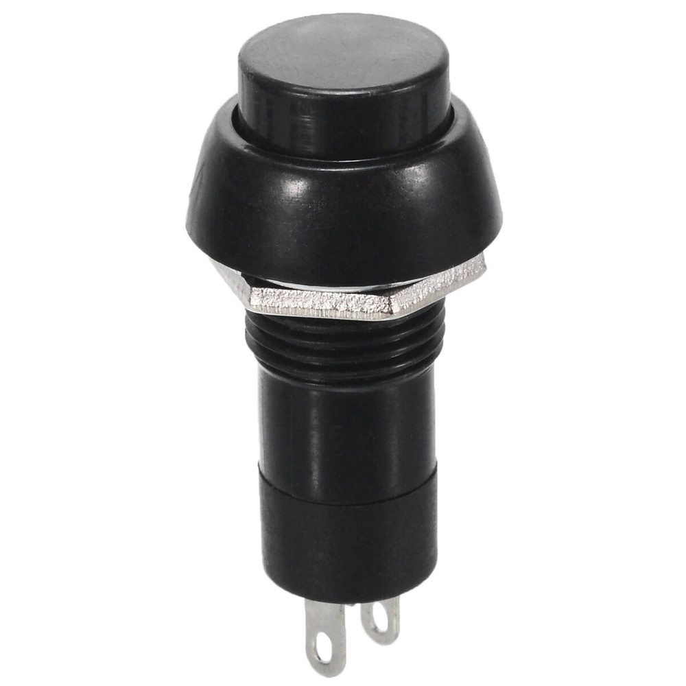 10x On/Off Push Button Bolt-On Switch Black Button Push-To-Make Self-Locking 12V