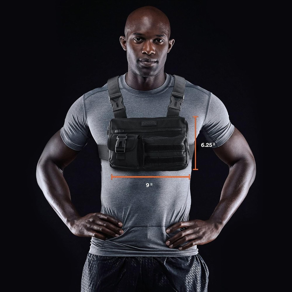 All-in-One EDC Tactical Chest Bag with Adjustable Straps & Multiple Compartments