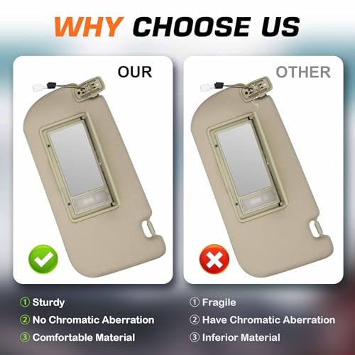 Sun Visor with Light Fits for KIA Sportage 2005-2010 Left Driver Side Sunvisor