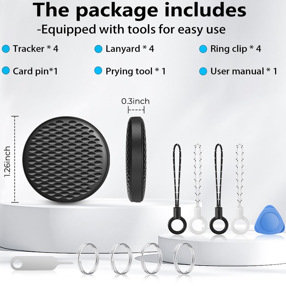 Air Tracker Tags-4 Pack for Apple Find My (iOS Only), Bluetooth Tracker Smart...
