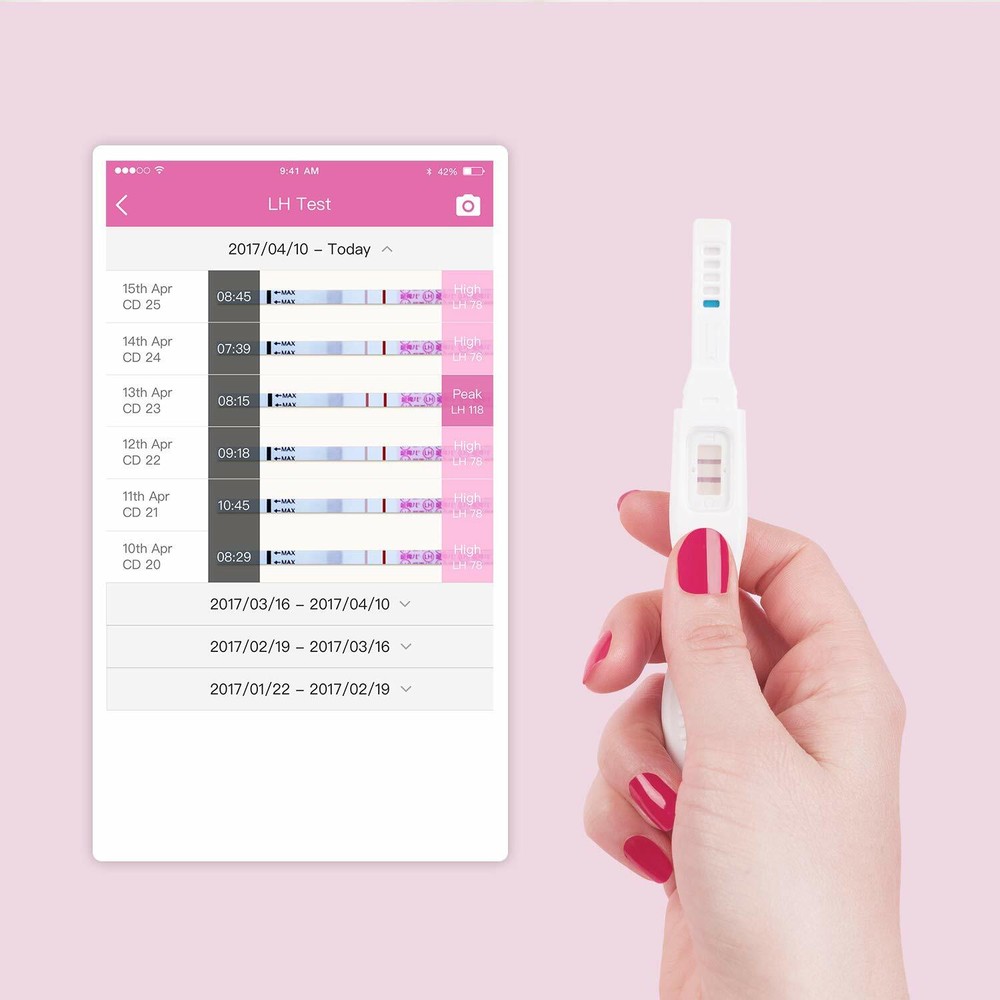 Basal Thermometer for Ovulation, Intelligent Quiet Bluetooth Thermometer Pink