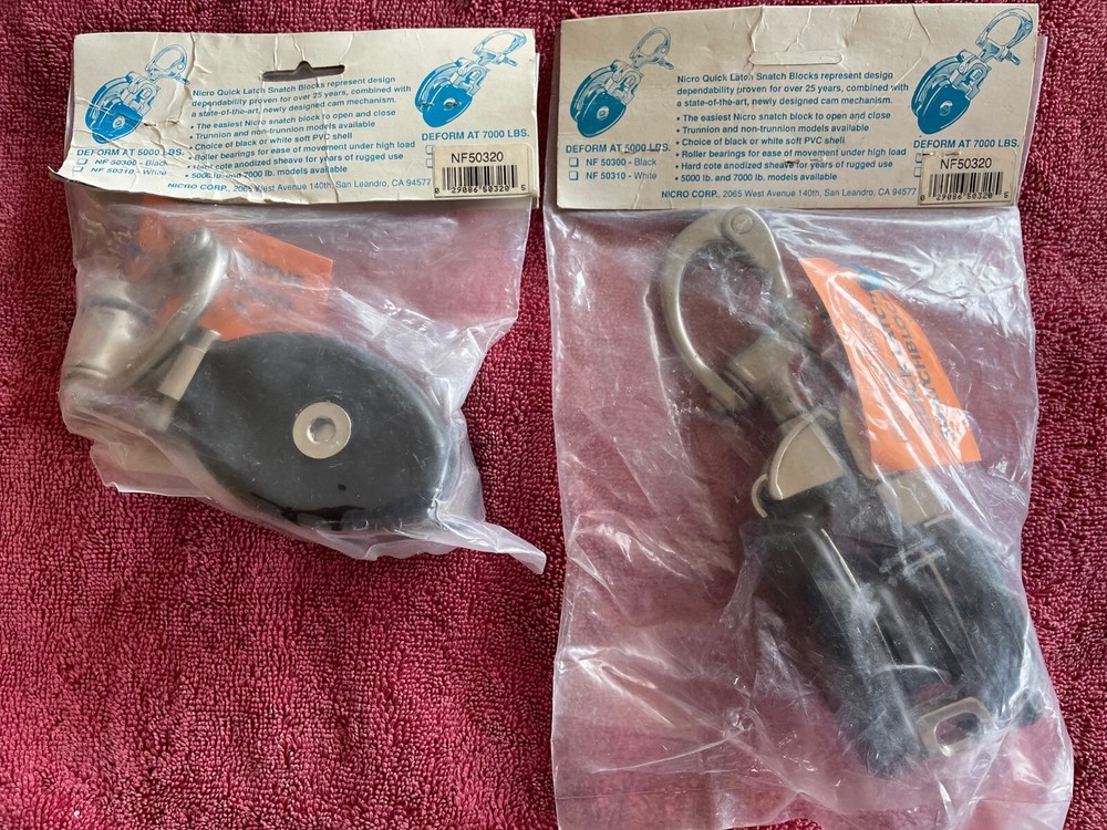 Nicro Marine Quick Latch Trunnion Snatch blocks PAIR (2)