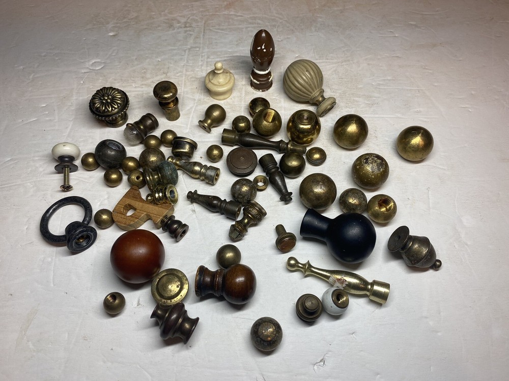 Vintage 56 Piece Lot Finials Pulls Hardware