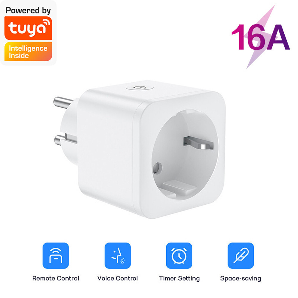 New Smart Socket EU 16A AC100-240V Tuya Smart Life Socket Wifi Smart Plug