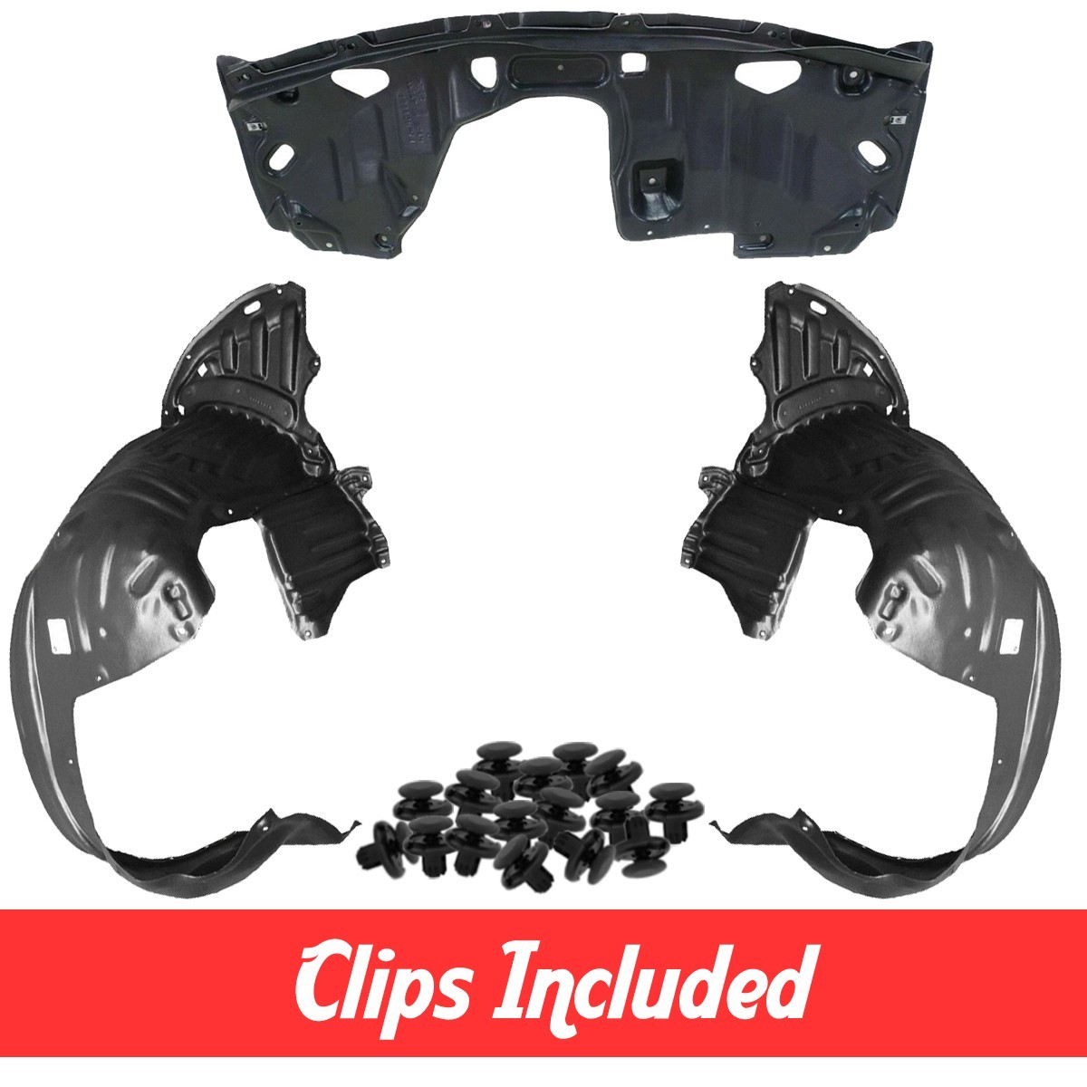 Fender Liner & Under Cover Set w/ Clips For 2011-2013 Honda Odyssey HO1228142