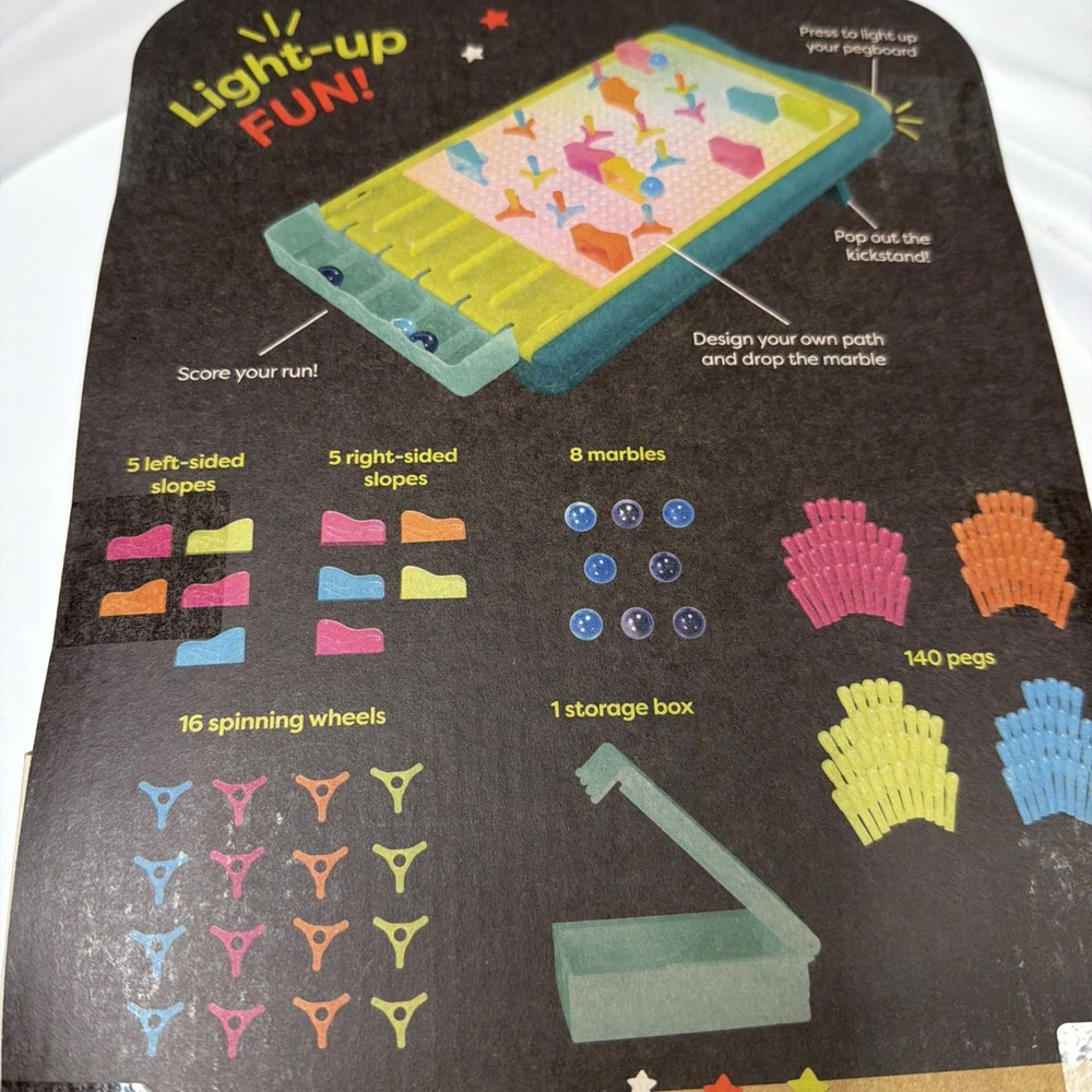 Light-Up Marble Drop - Marble Run & Peg Art Playset: Educational Focus,