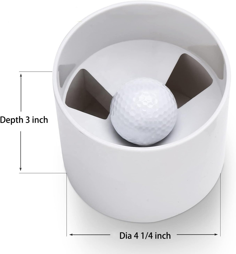 ZLY 2PCS Golf Hole Cup,Abs Ivory White Plastic Golf Cups,Dimension 4" Depth, Dia