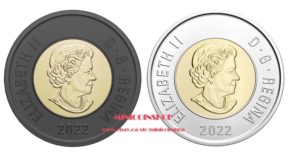 Canada 2022 $2 Black Ring and Regular Ring Toonie Set BU