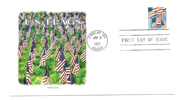 5654 US Flags 2022 pane Panda Cachets  FDC