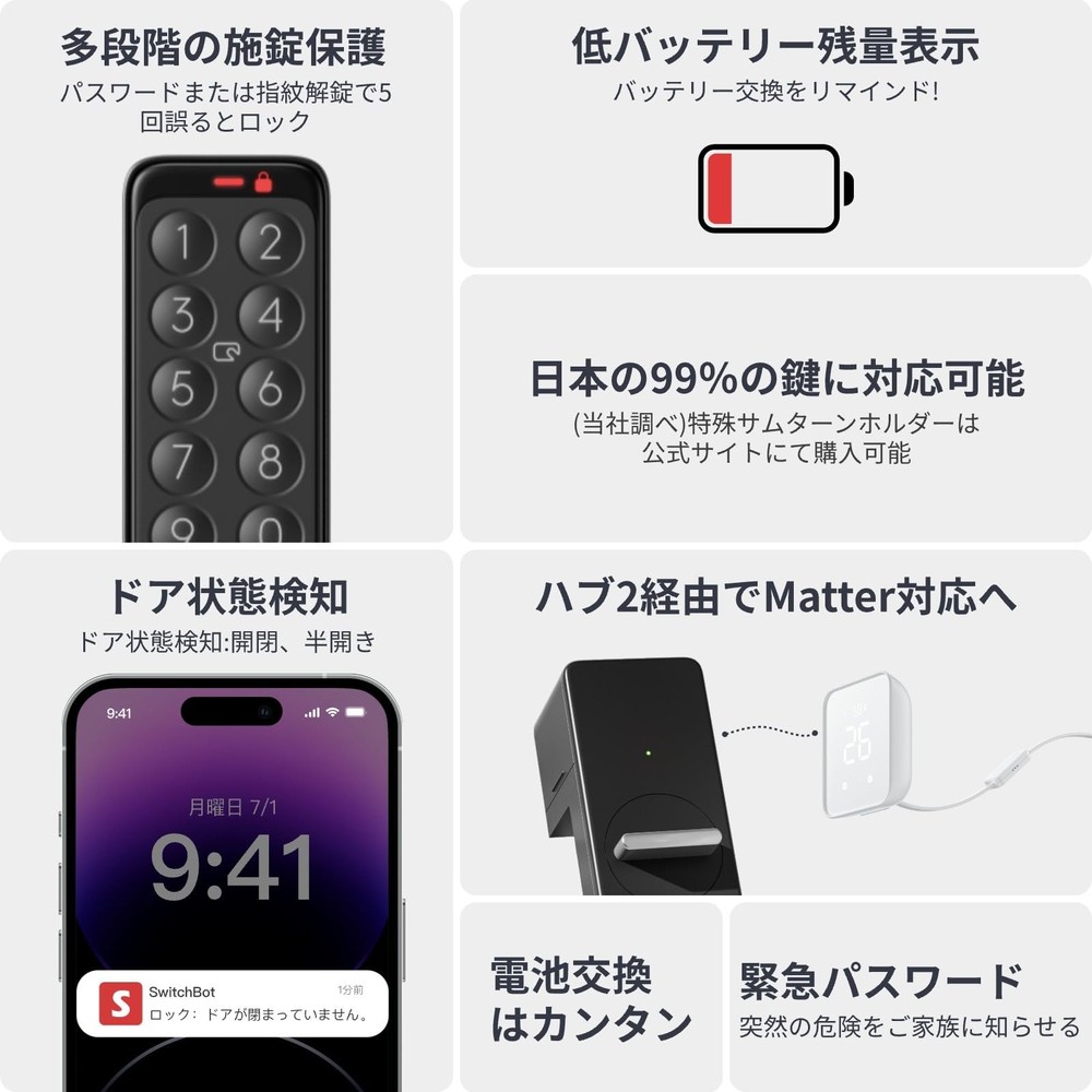 SwitchBot Smart Lock Fingerprint Authentication Pad Set Alexa Smart Home Switchb