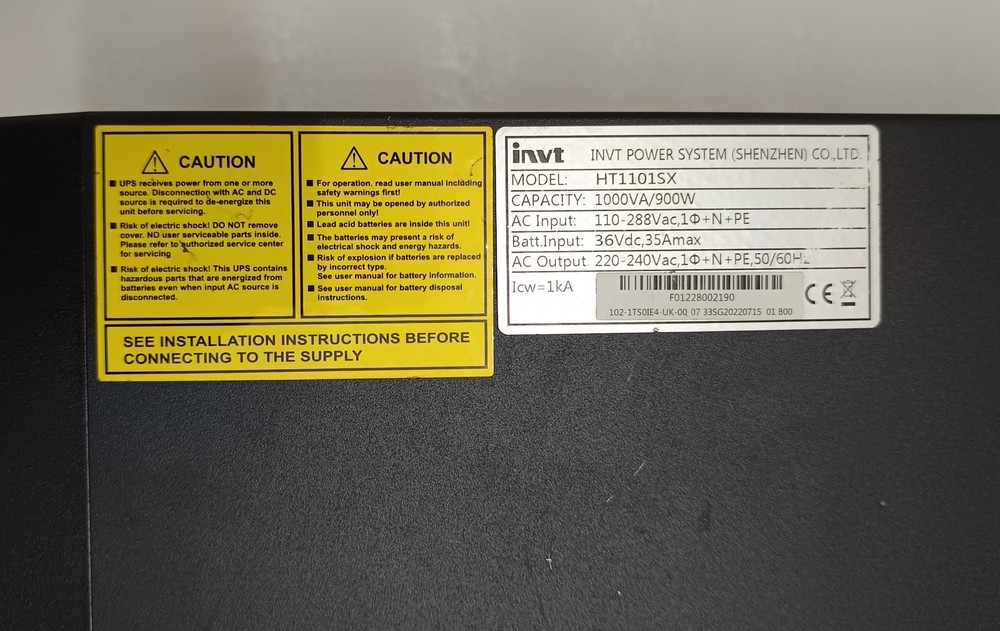 INVT HT1101SX POWER SYSTEM