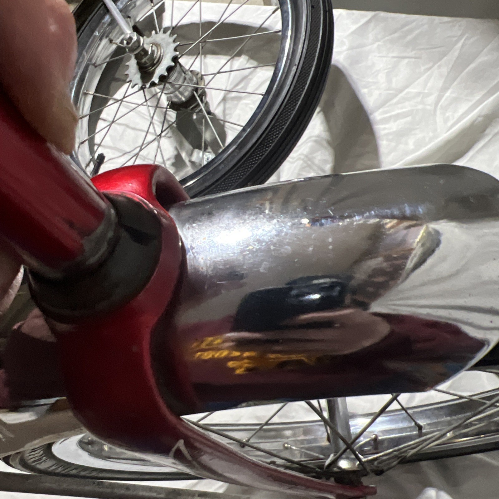 **** Vintage Red Schwinn Tires Rims Fenders NICE Stingray PIXIE 16” Wheels ****