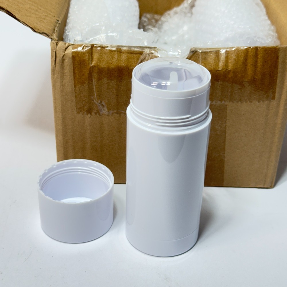 12 Pack Empty Deodorant Containers – Tall Refillable Twist-Up White Tubes...