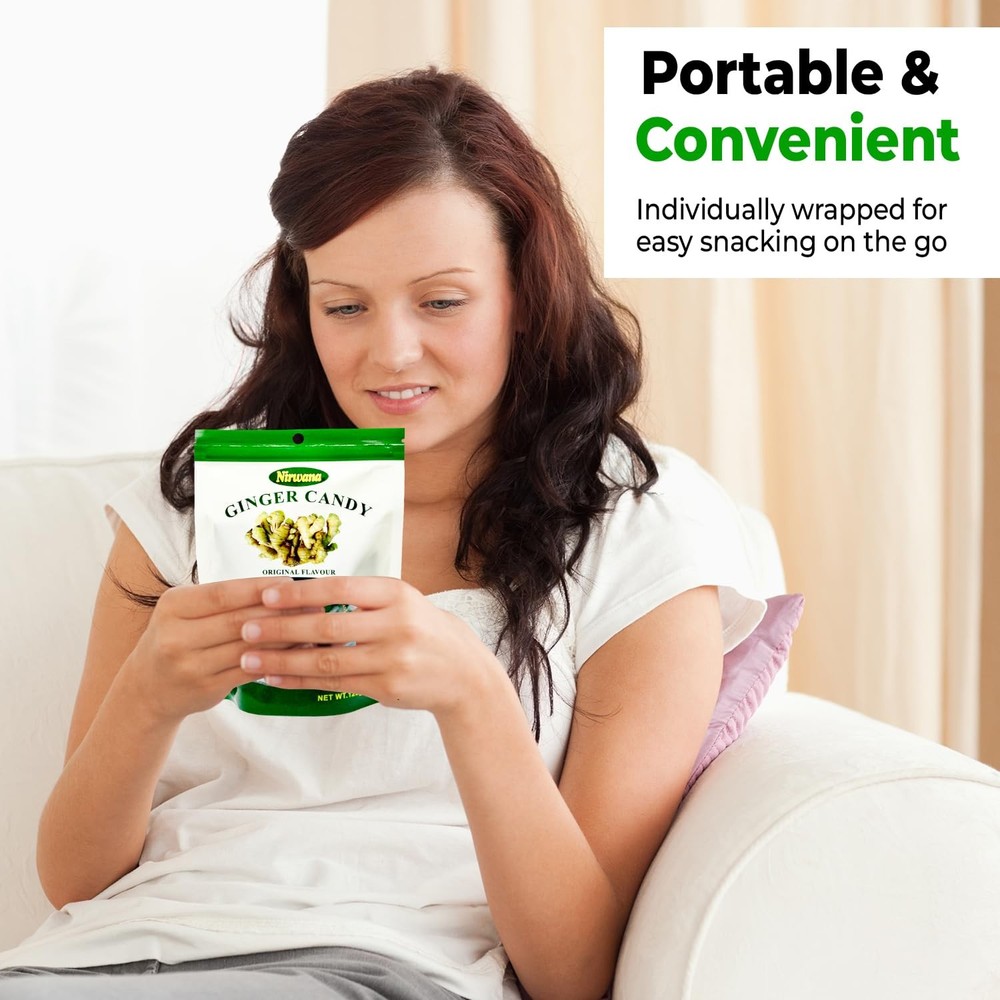 Nirwana Ginger Candy – Individually Wrapped for Freshness – Bulk 1 PACK