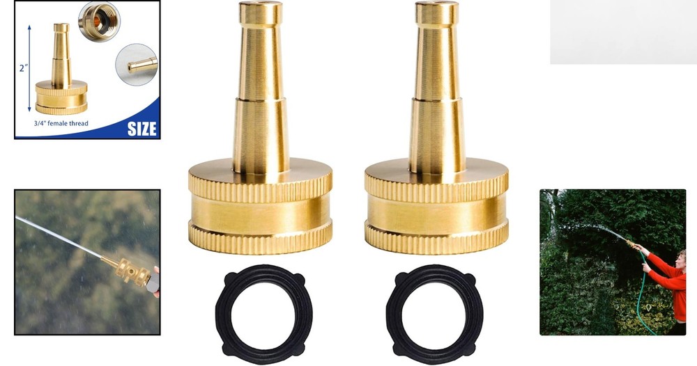 Versatile 2-Pack Jet Nozzles for Cleaning & Watering - Solid Brass Construction