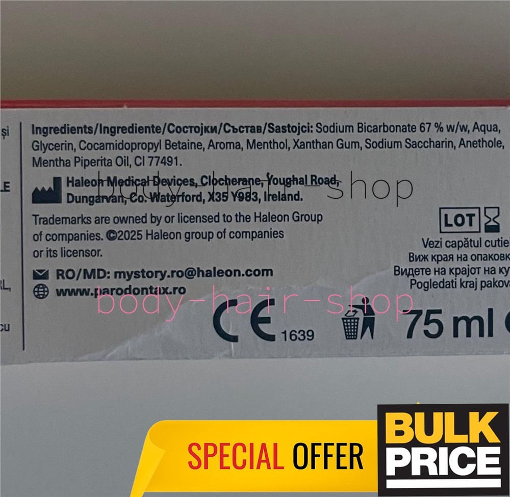 Parodontax Classic Toothpaste Stop Bleeding Gums Fluoride Free Bulk 75ml 4-Pack