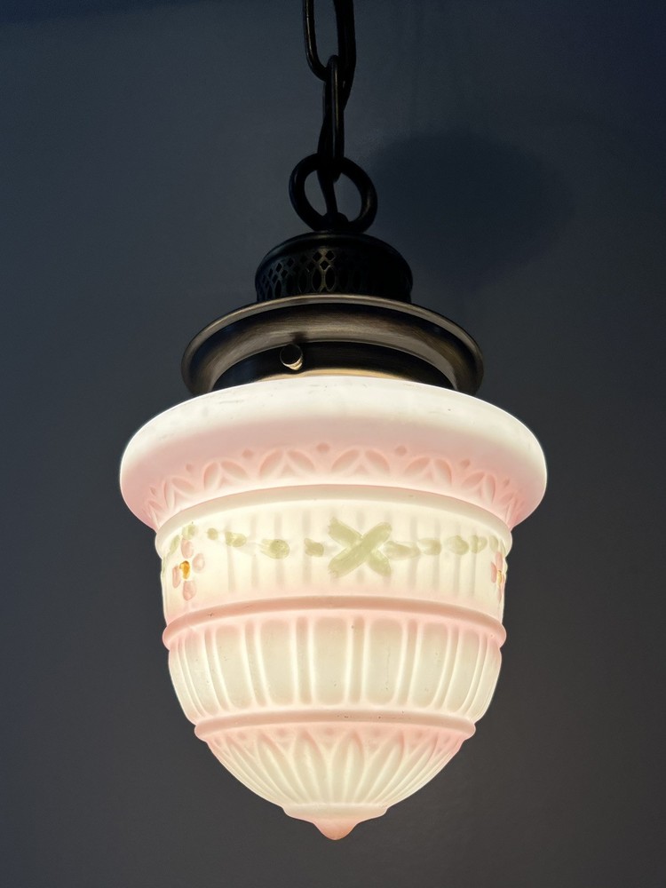 Single Entry Pendant Light Fixture With Globe Rewired 40F