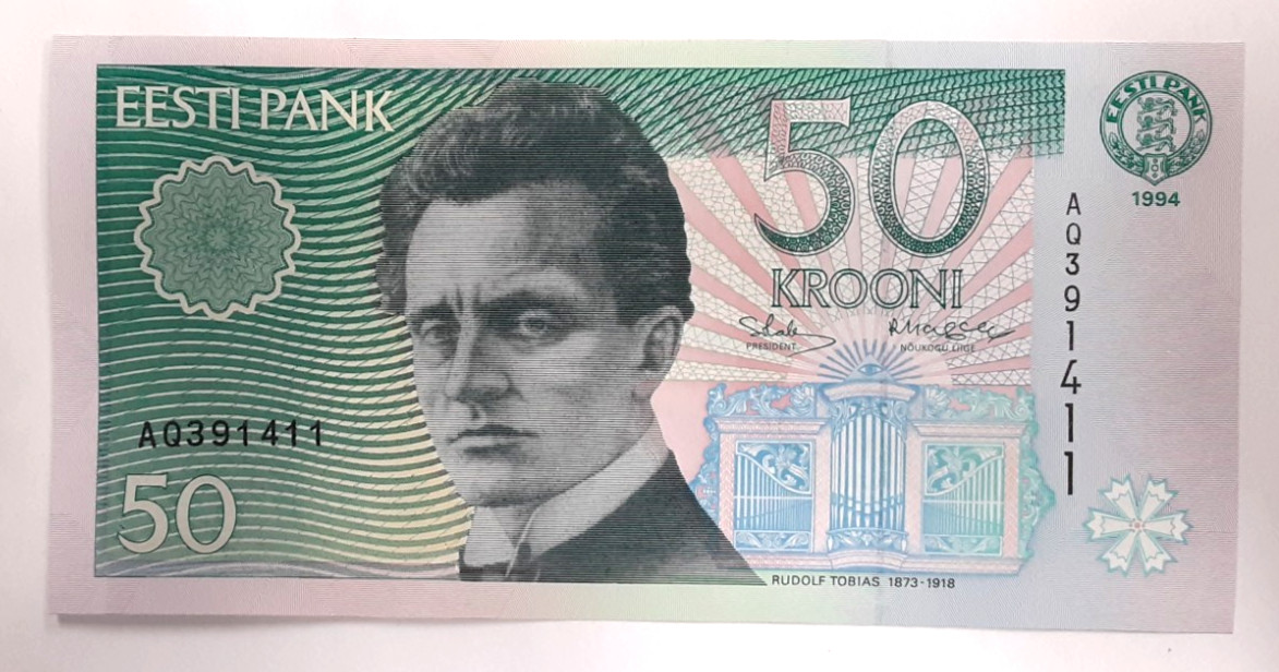 1994 Issue Estonia 50 Krooni Banknote-P# 78a Crisp Uncirculated