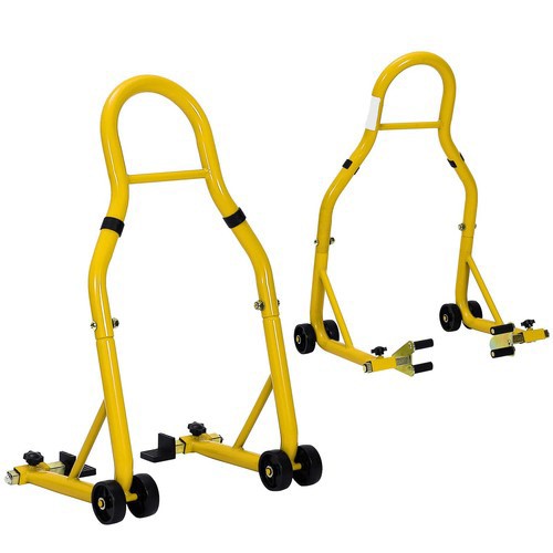 Heavy-Duty Motorcycle Stand Lift Frame Front and Rear Combination Stand Yellow