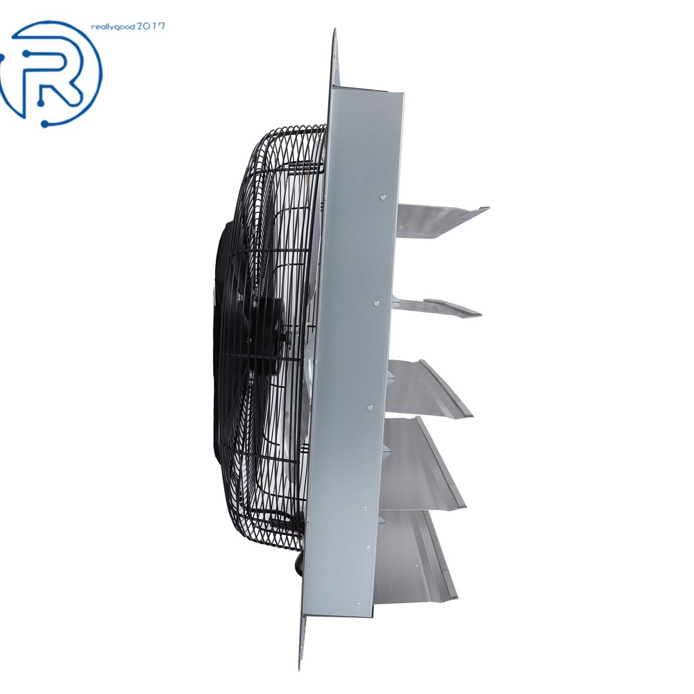 24" Wall Mounted Exhaust Fan Automatic Shutter Variable Speed Vent Fan For Attic