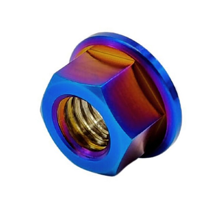 Rison Titanium Flanged Nuts Hex Nut Titanium Flange Sprocket Nut M3-M12 Nut 1PCS