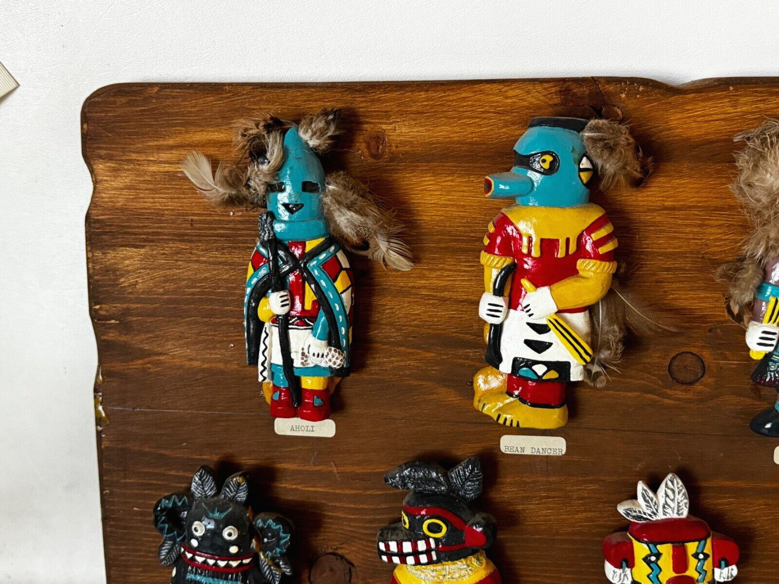 Hopi Wall Art 12 Hand Made Kachina-6"- on Wood Plaque 32" x 14" Native American