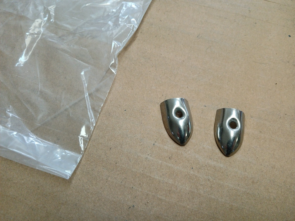 1953-75 Corvette Convertible Soft Top Bow Chrome Spear Tip Set Pair