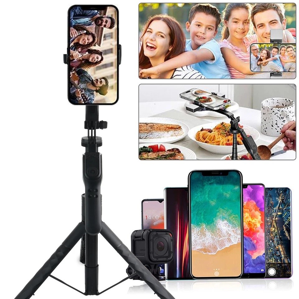 68" Professional Cell Phone Holder + Camera Tripod Stand Remote Selfie Stick US