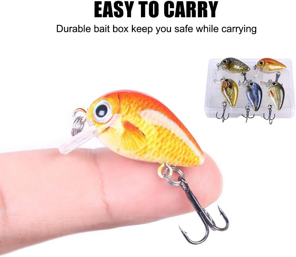 Fishing Lures, ABS Bait Kit Mini Artificial Fish Baits for Small